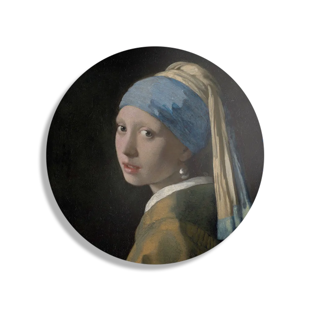 Schilderij Johannes Vermeer Meisje met de parel 1665-1167 Rond – Muurcirkel Template TP DB Rond Om 2 1