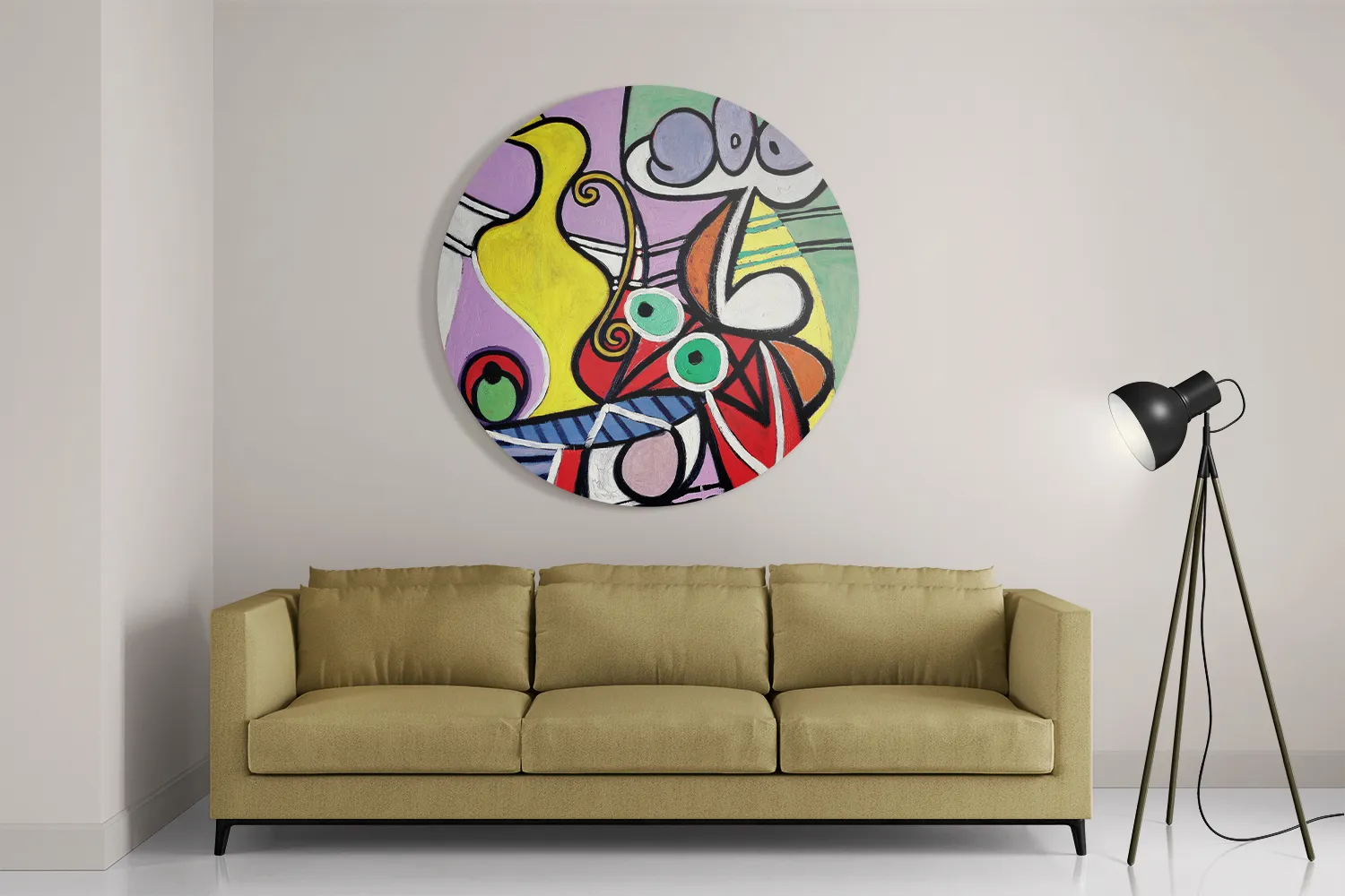 Template_TP_DB_Rond_Om_22-2 Schilderij Picasso stilleven op een stoel 1931 Rond – Muurcirkel Template TP DB Rond Om 22 2