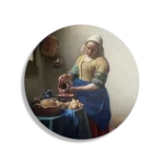 Schilderij Johannes Vermeer Het Melkmeisje 1660 Rond – Muurcirkel Template TP DB Rond Om 29 1