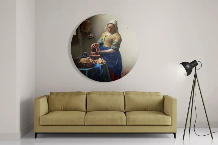 Schilderij Johannes Vermeer Het Melkmeisje 1660 Rond – Muurcirkel Template TP DB Rond Om 29 2