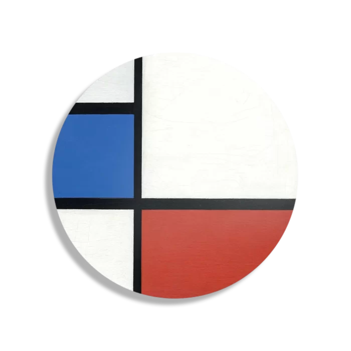 Schilderij Mondriaan de Blauwe vlakte Rond – Muurcirkel Template TP DB Rond Om 3 1