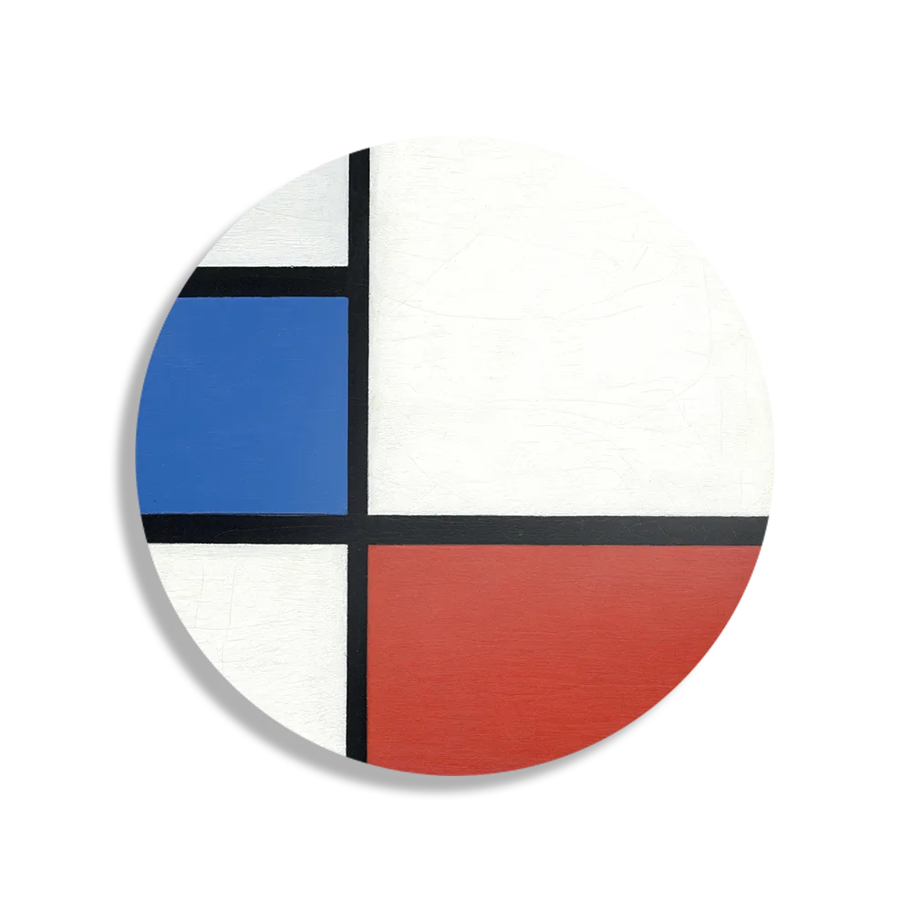Schilderij Mondriaan de Blauwe vlakte Rond – Muurcirkel Template TP DB Rond Om 3 1