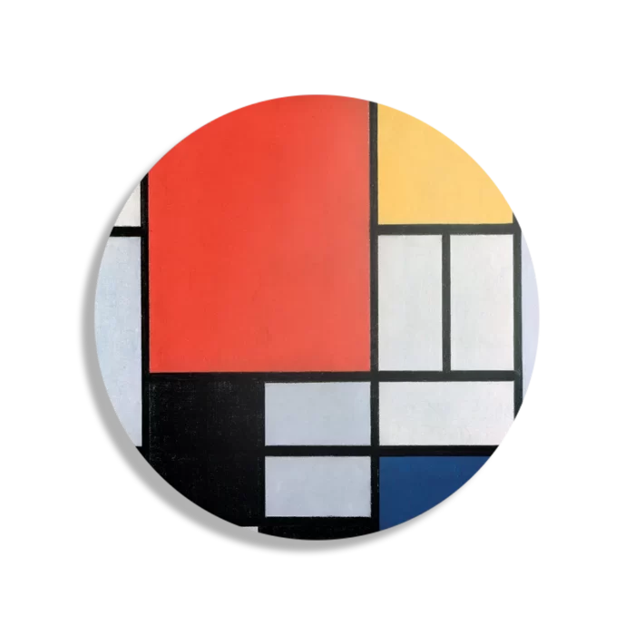 Schilderij Mondriaan Gele Hokjes Rond – Muurcirkel Template TP DB Rond Om 4 1