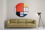 Schilderij Mondriaan Gele Hokjes Rond – Muurcirkel Template TP DB Rond Om 4 2