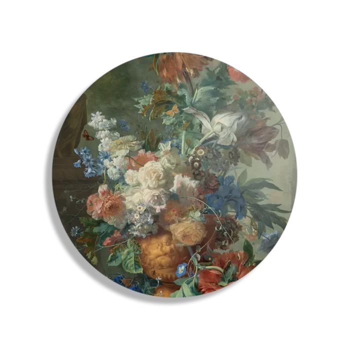 Schilderij Jan Davidsz Stilleven met bloemen in een glazen vaas 1650-683 Rond – Muurcirkel Template TP DB Rond Om 7 1