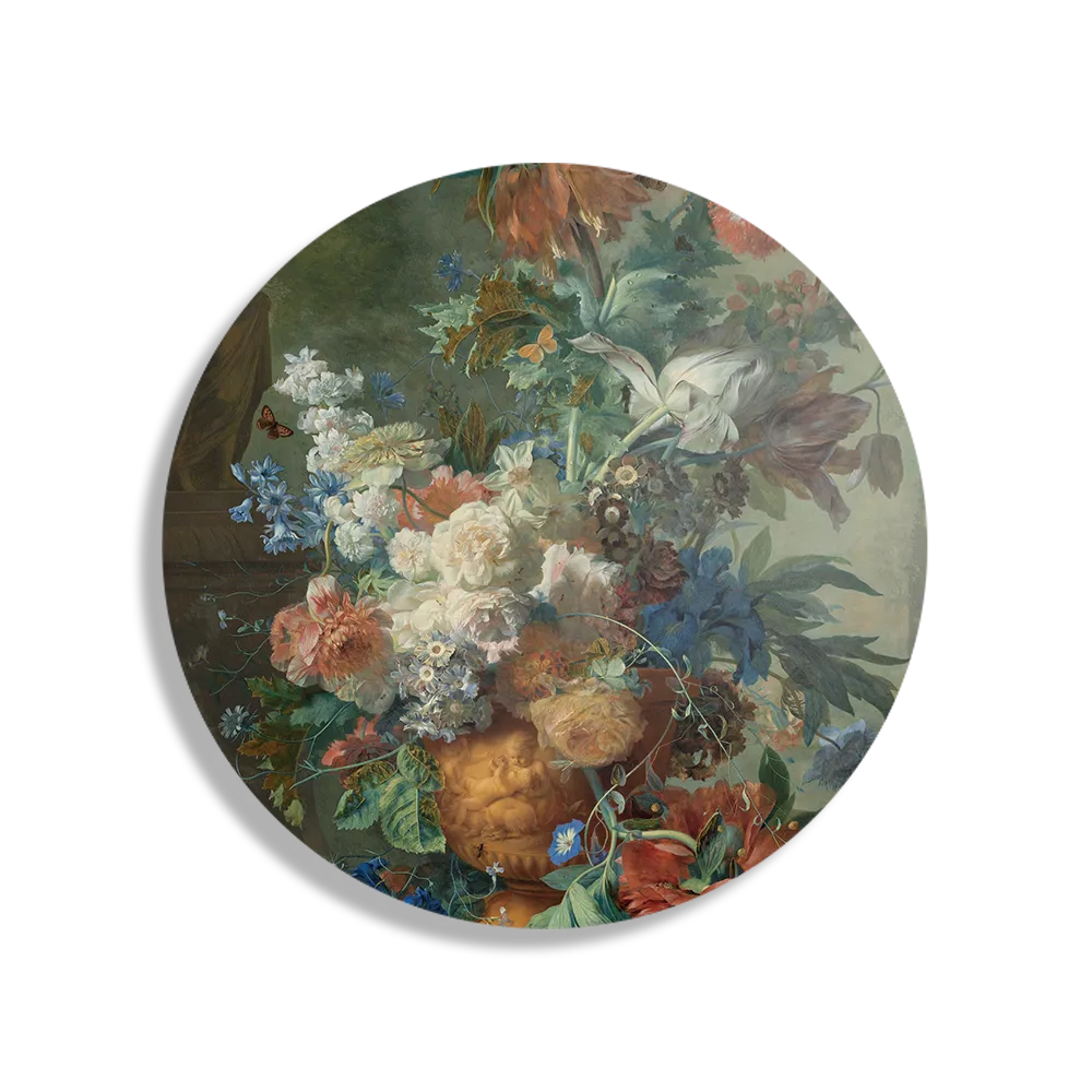 Schilderij Jan Davidsz Stilleven met bloemen in een glazen vaas 1650-683 Rond – Muurcirkel Template TP DB Rond Om 7 1