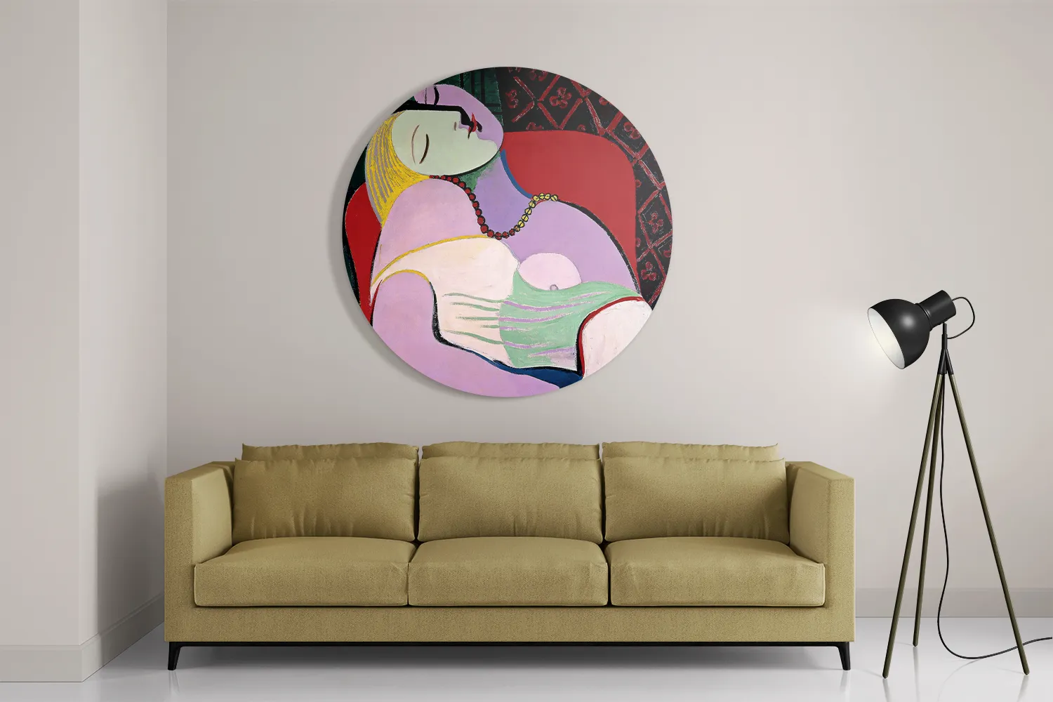Schilderij Picasso Een Droom 1932 Rond – Muurcirkel Template TP DB Rond Om 8 2