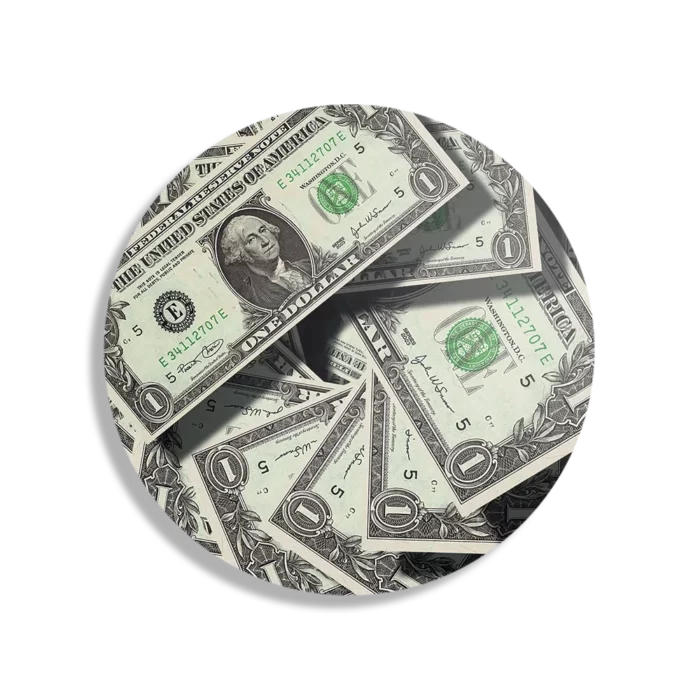 Schilderij Dollars Money George Washington Rond – Muurcirkel Template TP DB Rond Overig 05 1