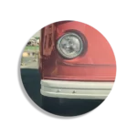 Schilderij Rood Busje Rond – Muurcirkel Template TP DB Rond Retro 10 1