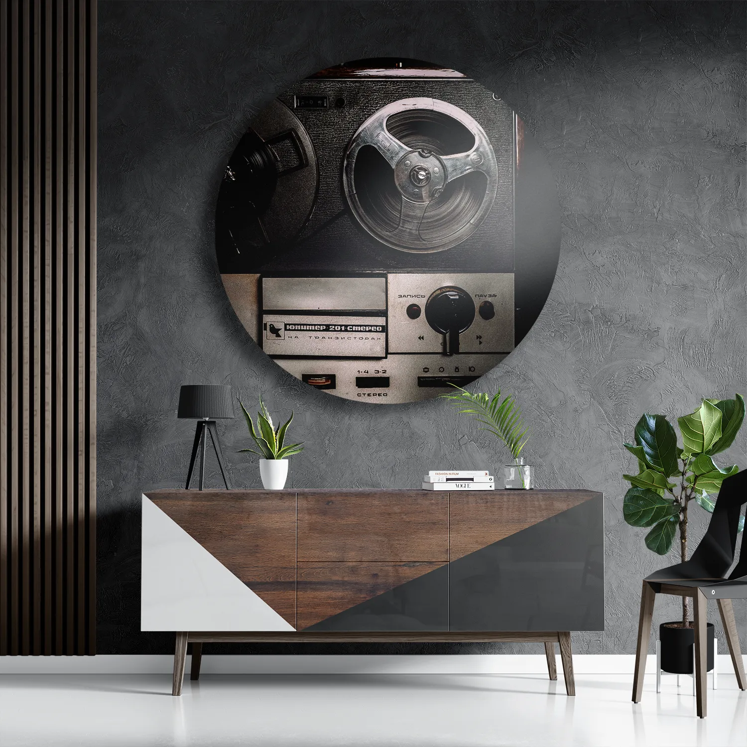 Template_TP_DB_Rond_Retro_11-3 Schilderij De Oude Bandrecorder Rond – Muurcirkel Template TP DB Rond Retro 11 3