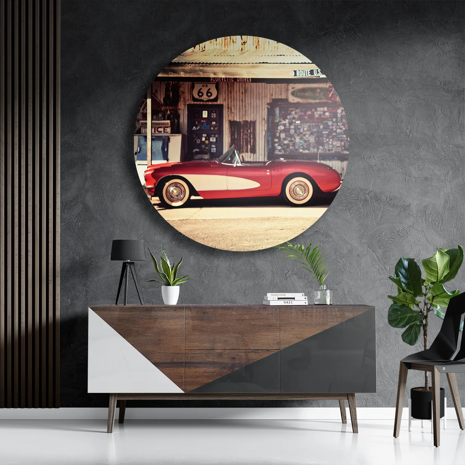 Template_TP_DB_Rond_Retro_12-3 Schilderij Route 66 Rond – Muurcirkel Template TP DB Rond Retro 12 3