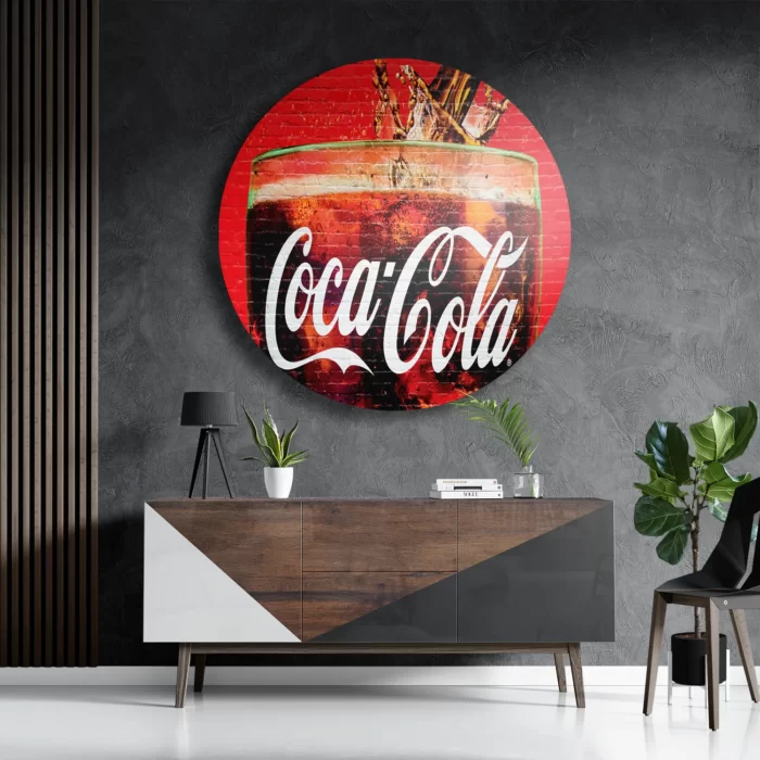 Schilderij Coca Cola Muurschildering Rond – Muurcirkel Template TP DB Rond Retro 13 3