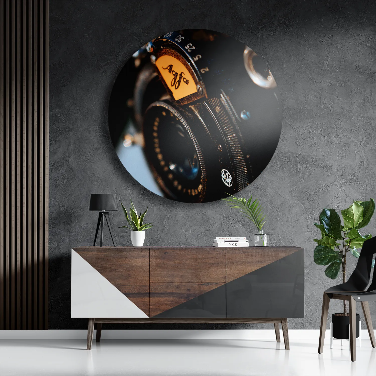 Schilderij Muziekverdeler Rond – Muurcirkel Template TP DB Rond Retro 4 3