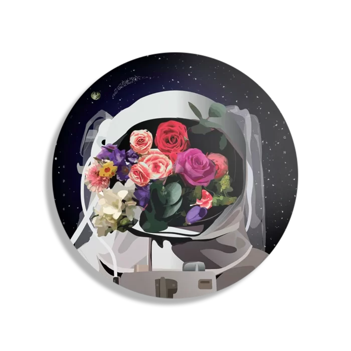Schilderij The love astronaut Rond – Muurcirkel Template TP DB Rond Ruimtevaart 12 1