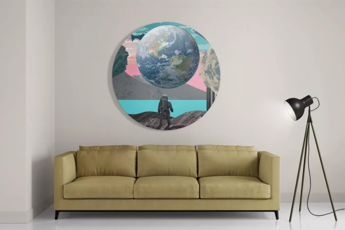 Schilderij Abstracte Aarde Rond – Muurcirkel Template TP DB Rond Ruimtevaart 13 2