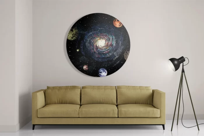 Schilderij Ons planetenstelsel Rond – Muurcirkel Template TP DB Rond Ruimtevaart 15 2
