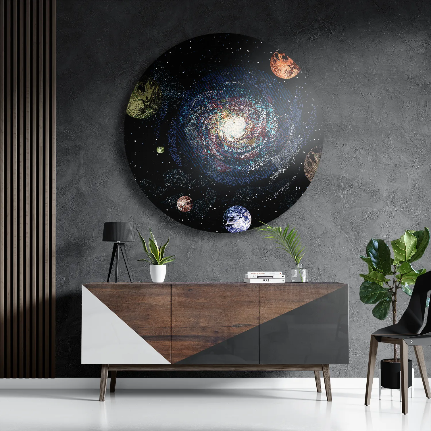 Schilderij Ons planetenstelsel Rond – Muurcirkel Template TP DB Rond Ruimtevaart 15 3