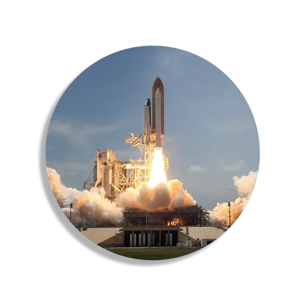 Schilderij Ready for takeoff Rond – Muurcirkel Template TP DB Rond Ruimtevaart 3 1