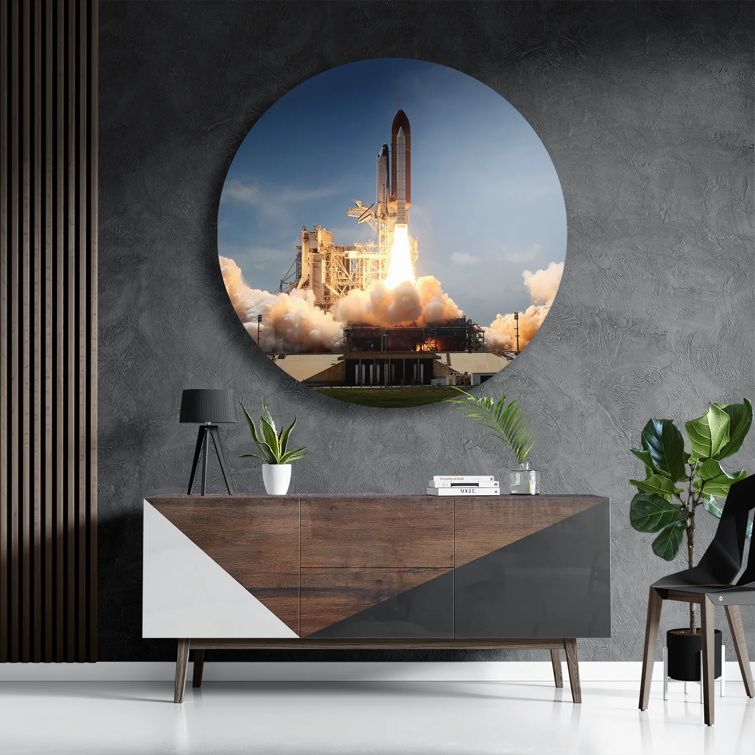 Schilderij Ready for takeoff Rond – Muurcirkel Template TP DB Rond Ruimtevaart 3 3