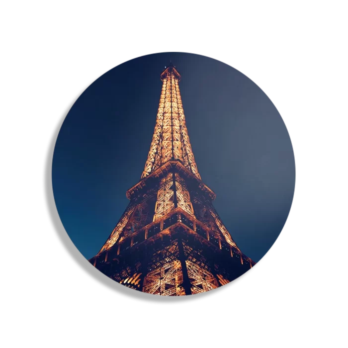 Schilderij Eiffeltoren Parijs at Night Rond – Muurcirkel Template TP DB Rond Steden 23 1