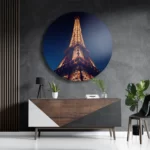 Schilderij Eiffeltoren Parijs at Night Rond – Muurcirkel Template TP DB Rond Steden 23 3