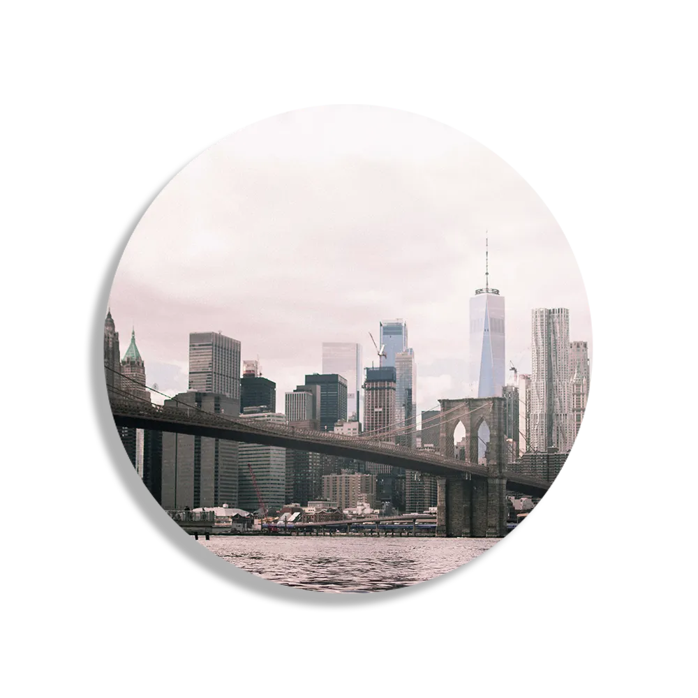 Schilderij Brooklyn Bridge New York Rond – Muurcirkel Template TP DB Rond Steden 24 1