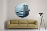 Schilderij Brooklyn Bridge New York Zwart Wit Rond – Muurcirkel Template TP DB Rond Steden 28 2