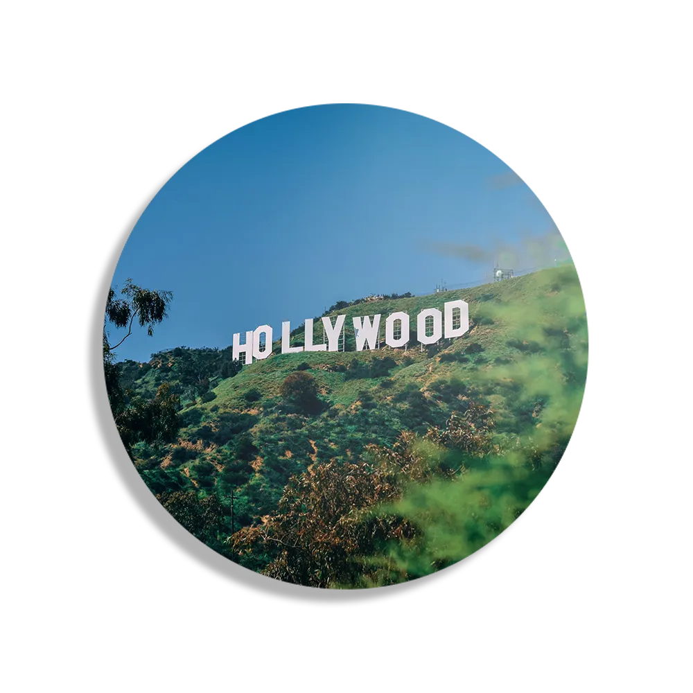 Schilderij Hollywood Letters Rond – Muurcirkel Template TP DB Rond Steden 40 1