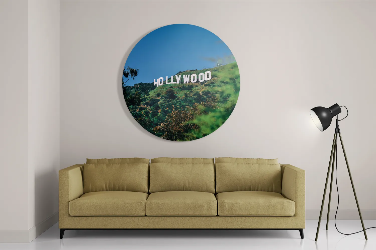 Schilderij Hollywood Letters Rond – Muurcirkel Template TP DB Rond Steden 40 2
