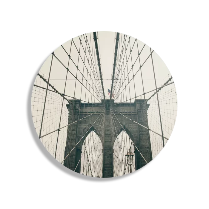 Schilderij Brooklyn Bridge New York City Rond – Muurcirkel Template TP DB Rond Steden 41 1