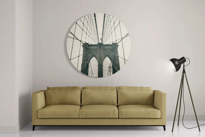 Schilderij Brooklyn Bridge New York City Rond – Muurcirkel Template TP DB Rond Steden 41 2
