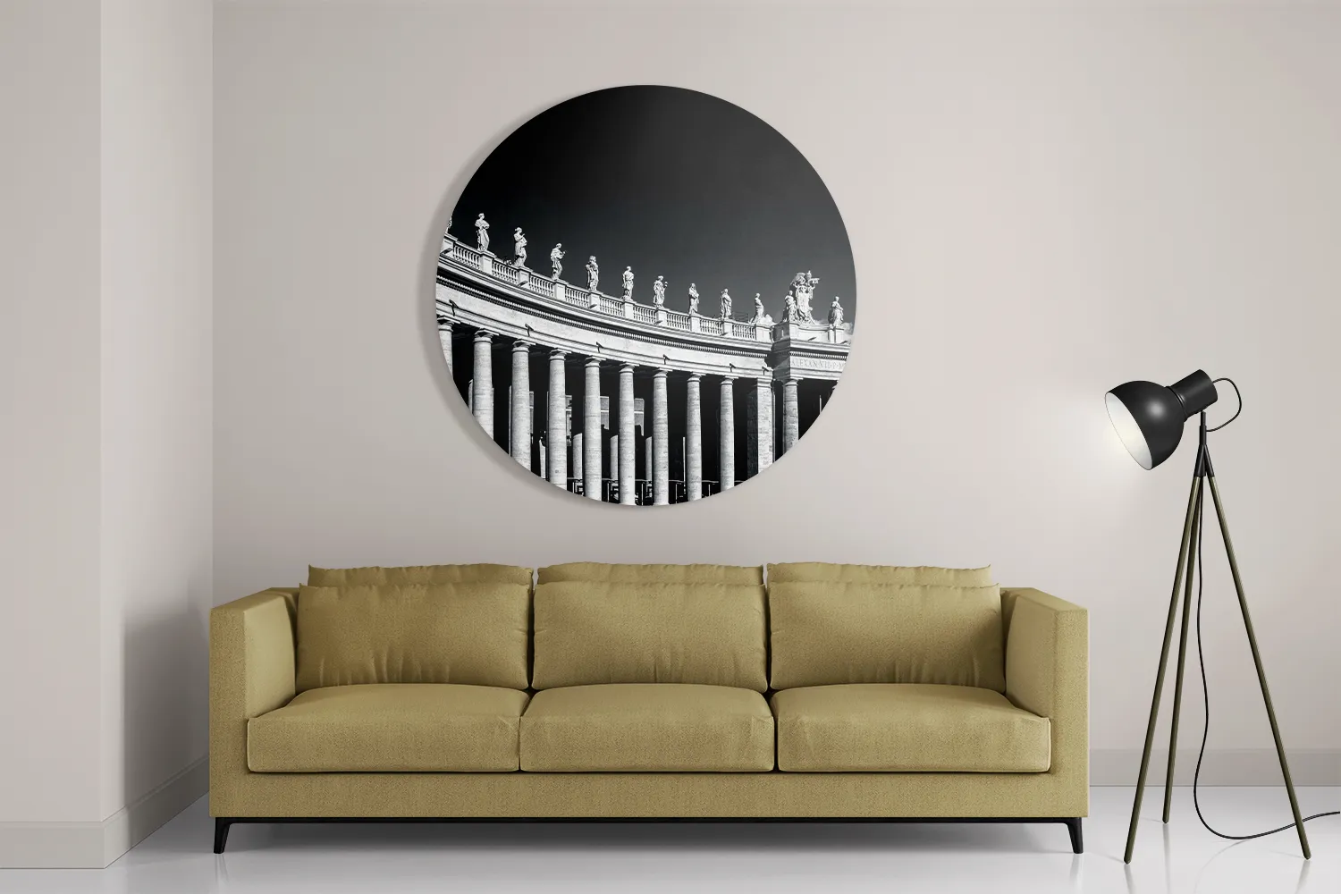 Schilderij De Zuilen van het Sint-Pietersplein Rond – Muurcirkel Template TP DB Rond Steden 42 2