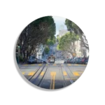 Schilderij San Francisco Tram Rond – Muurcirkel Template TP DB Rond Steden 44 1