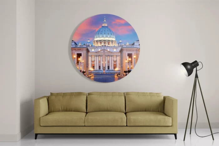 Schilderij Het Vaticaan Rond – Muurcirkel Template TP DB Rond Steden 56 2