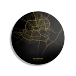 Schilderij Hilversum Plattegrond Zwart Geel Rond – Muurcirkel Template TP DB Rond Steden 86 1