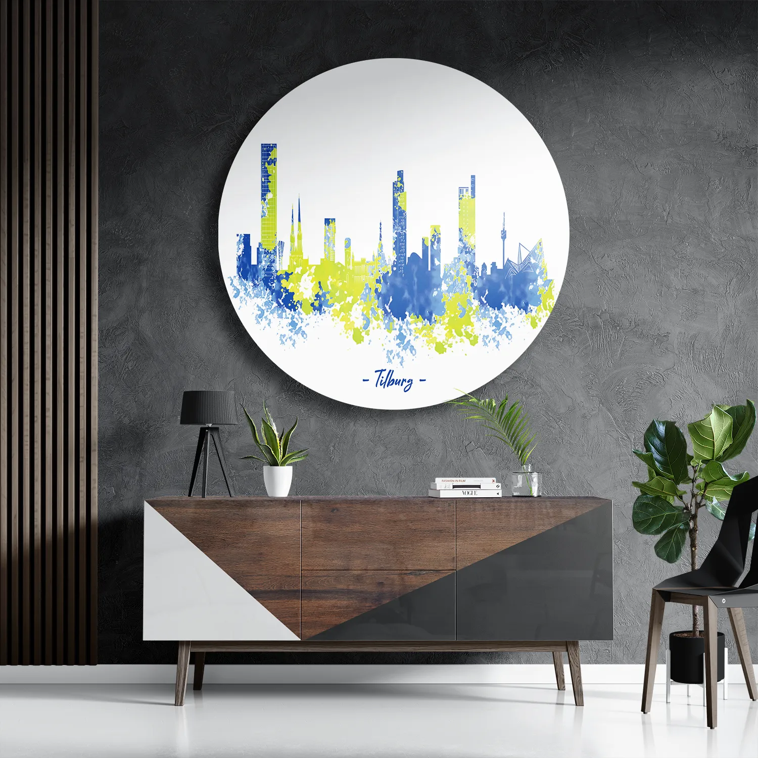 Template_TP_DB_Rond_Steden_97-3 Schilderij Skyline Tilburg Watercolor Paint Rond – Muurcirkel Template TP DB Rond Steden 97 3