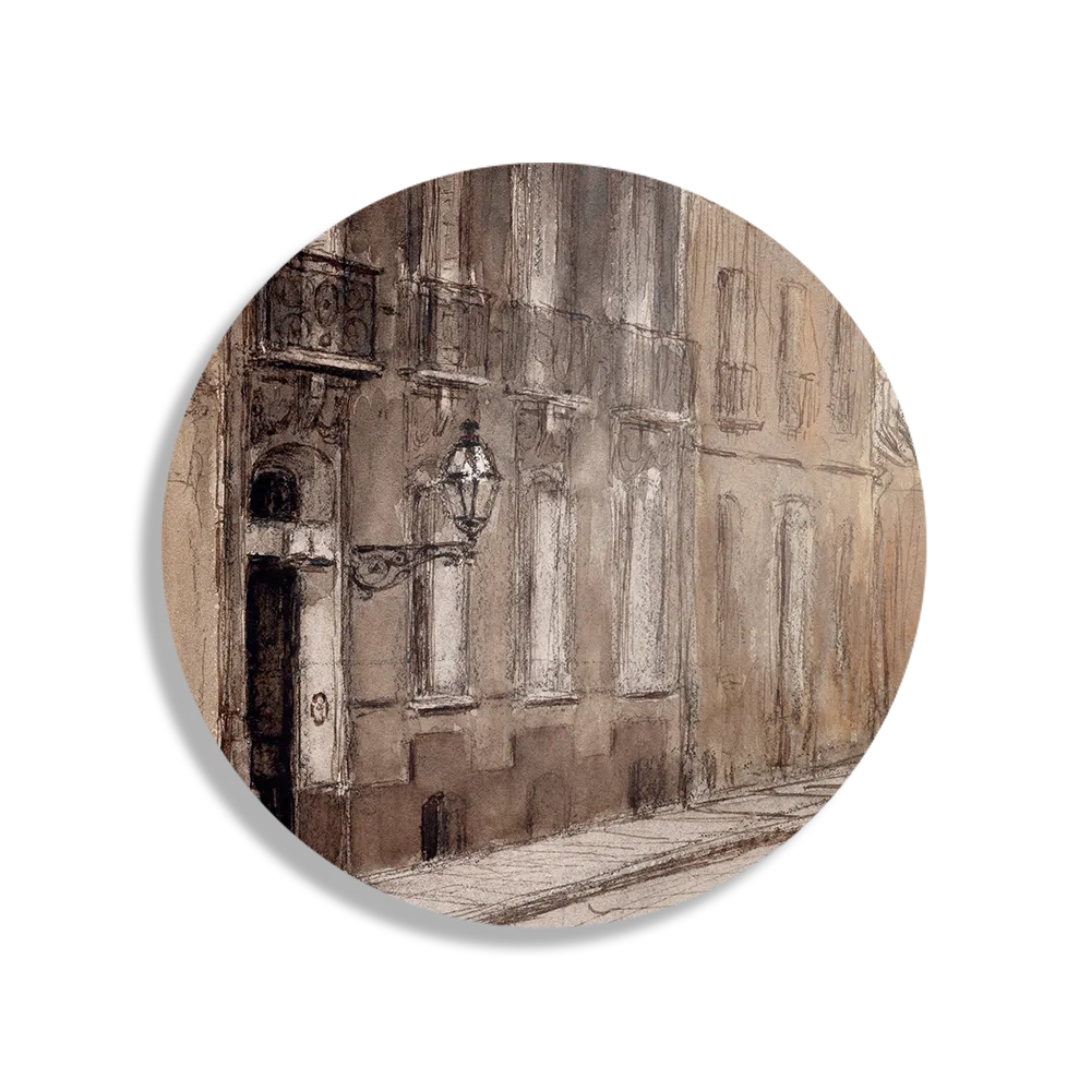 Schilderij Het Dorp Rond – Muurcirkel Template TP DB Rond Vintage 19 1