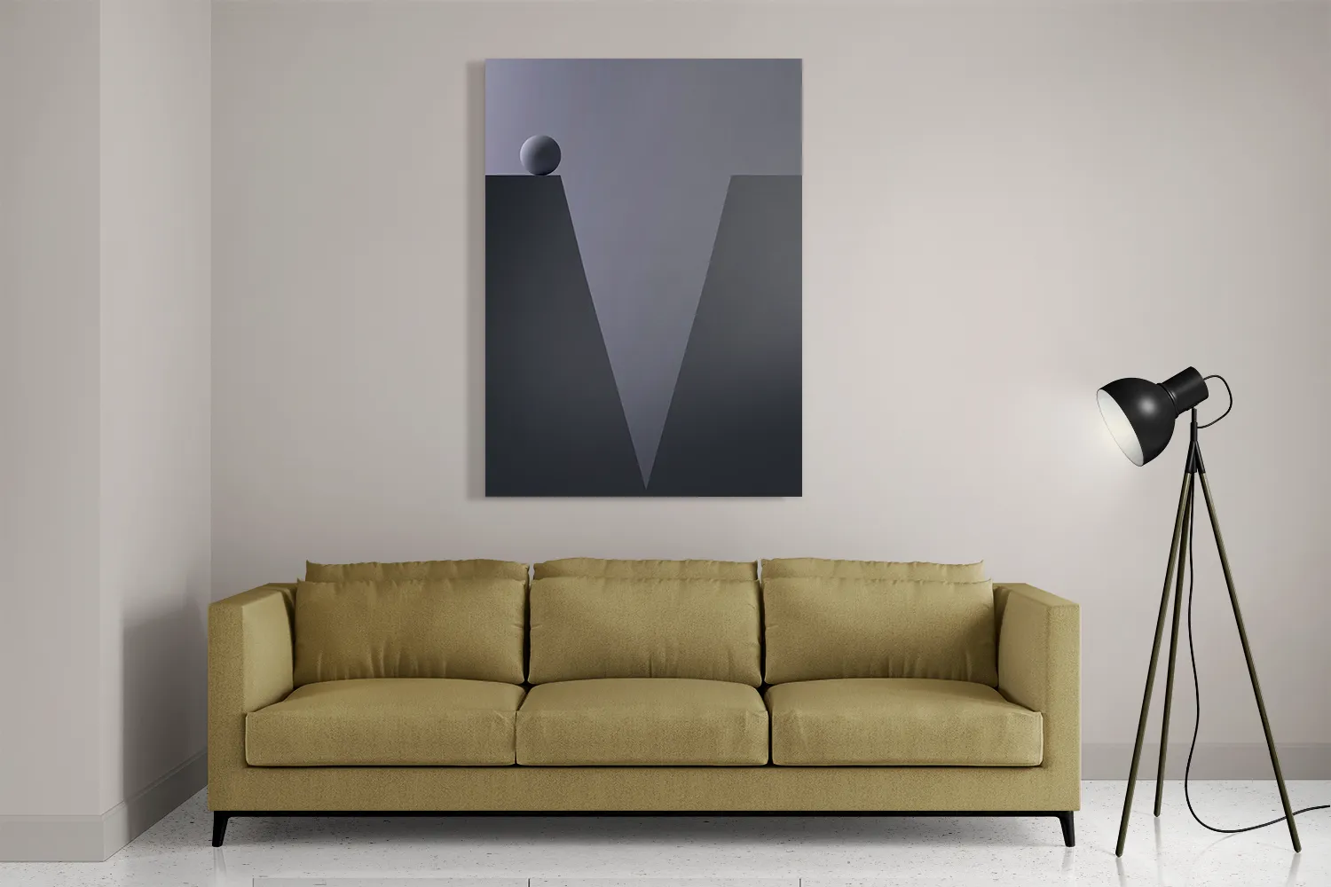 Schilderij letter V Rechthoek Verticaal Template DB 50 70 Verticaal Abstract 05 2