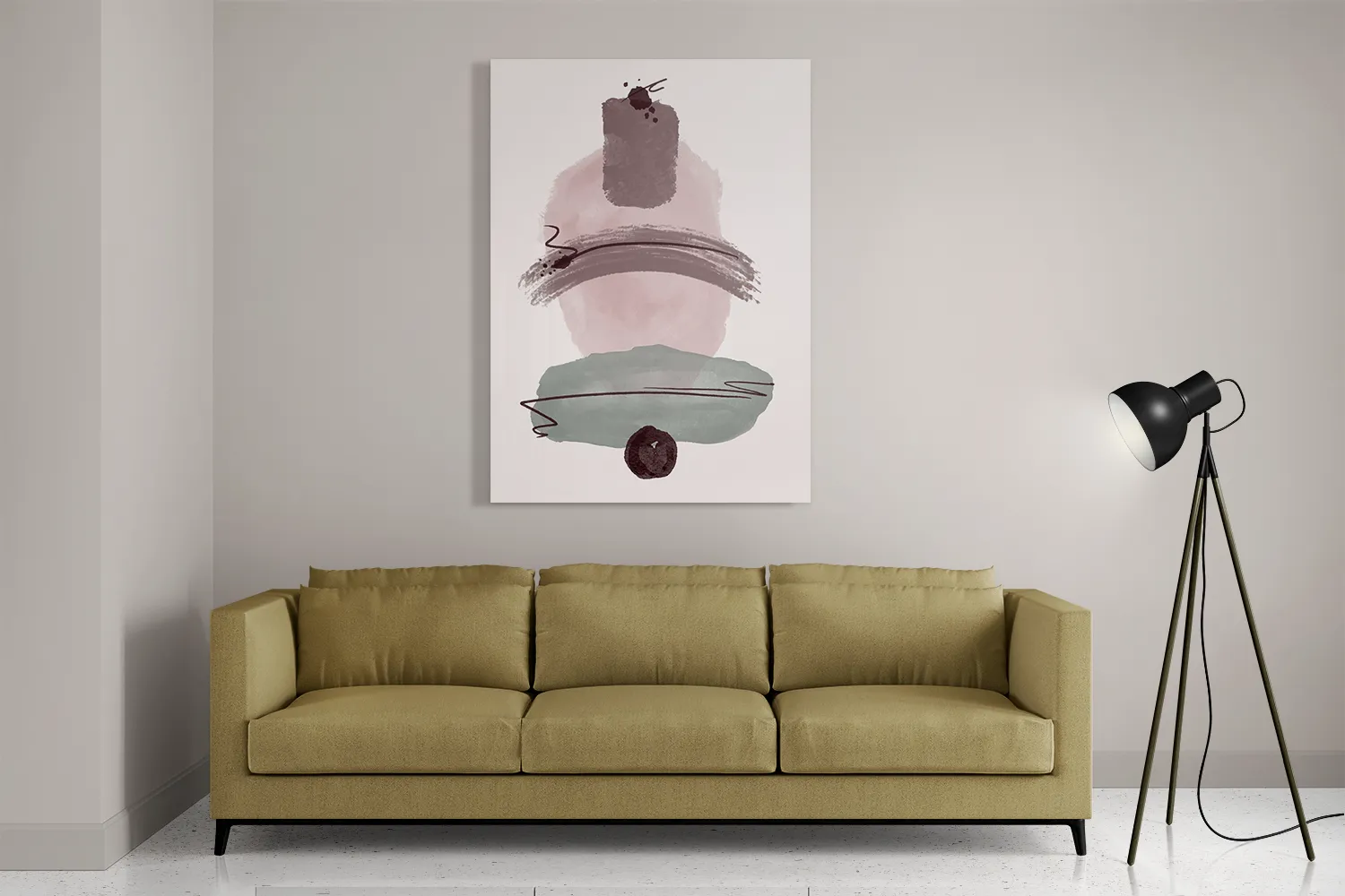 Template_DB_50-70_Verticaal_Abstract_109-2 Schilderij Scandinavisch Roze en Groen Tinten Rechthoek Verticaal Template DB 50 70 Verticaal Abstract 109 2