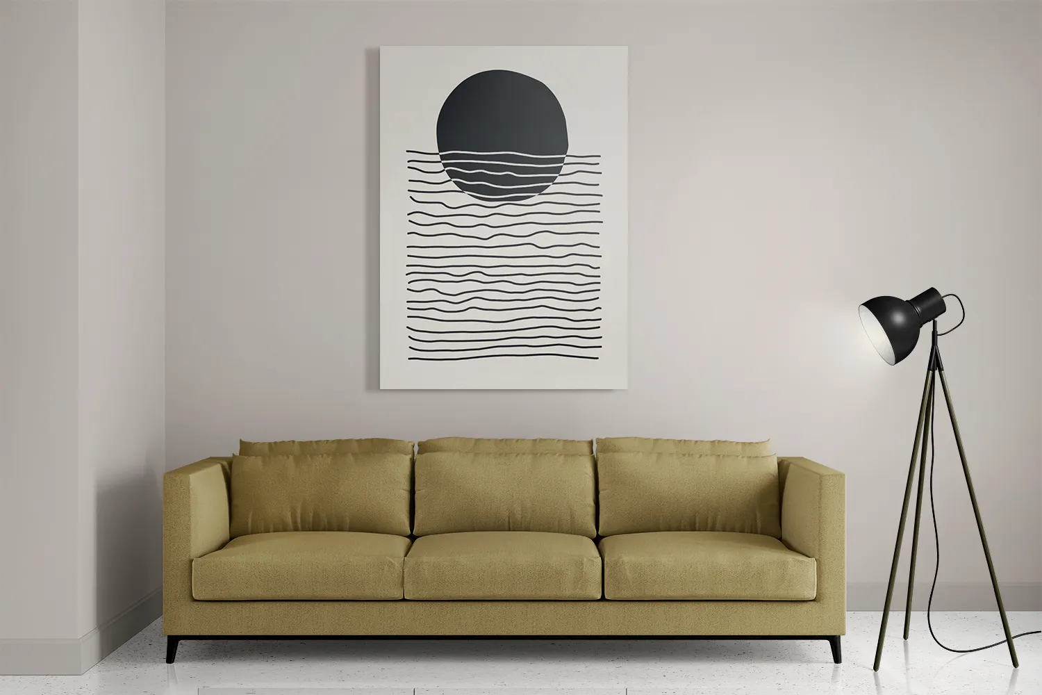 Schilderij Scandinavisch Basis Zwart Rechthoek Verticaal Template DB 50 70 Verticaal Abstract 11 2
