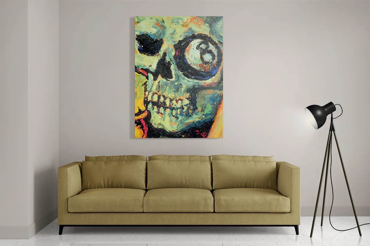 Schilderij Doodskop Kunst Rechthoek Verticaal Template DB 50 70 Verticaal Abstract 113 2