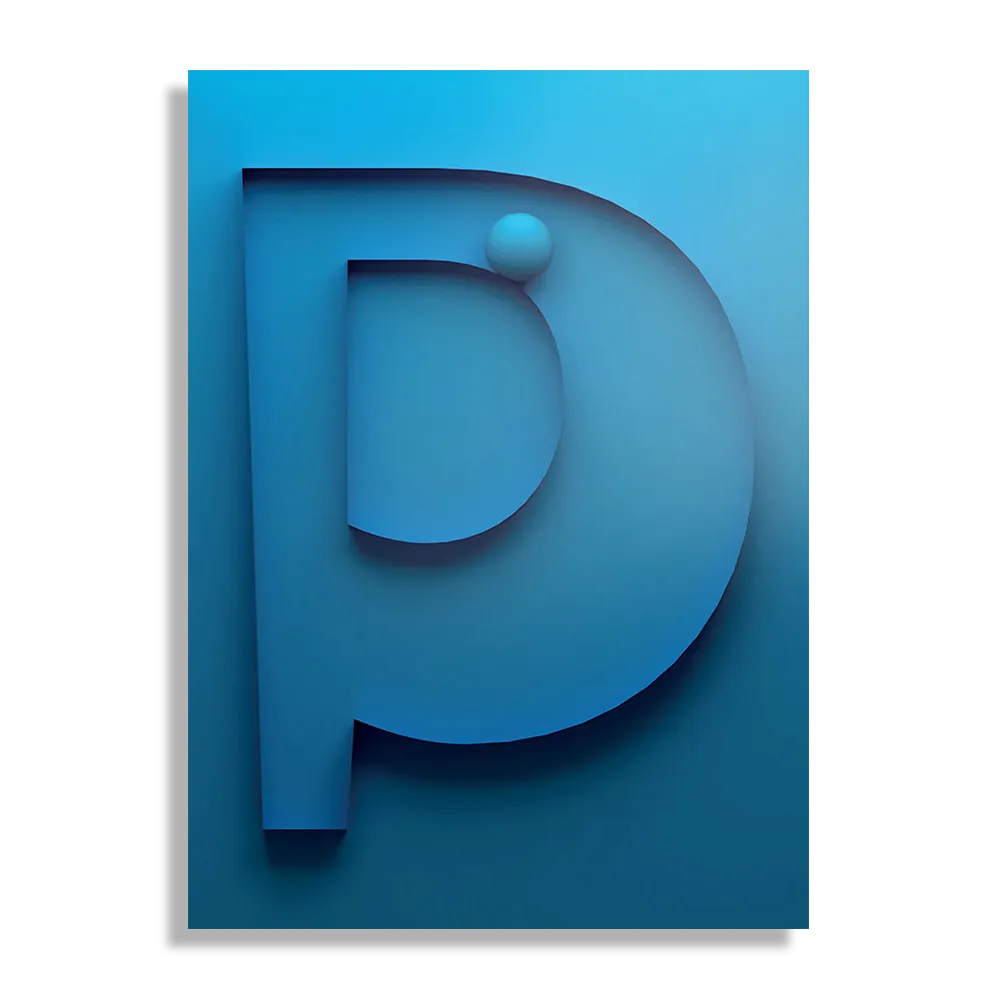 Schilderij Letter P Rechthoek Verticaal Template DB 50 70 Verticaal Abstract 16 1