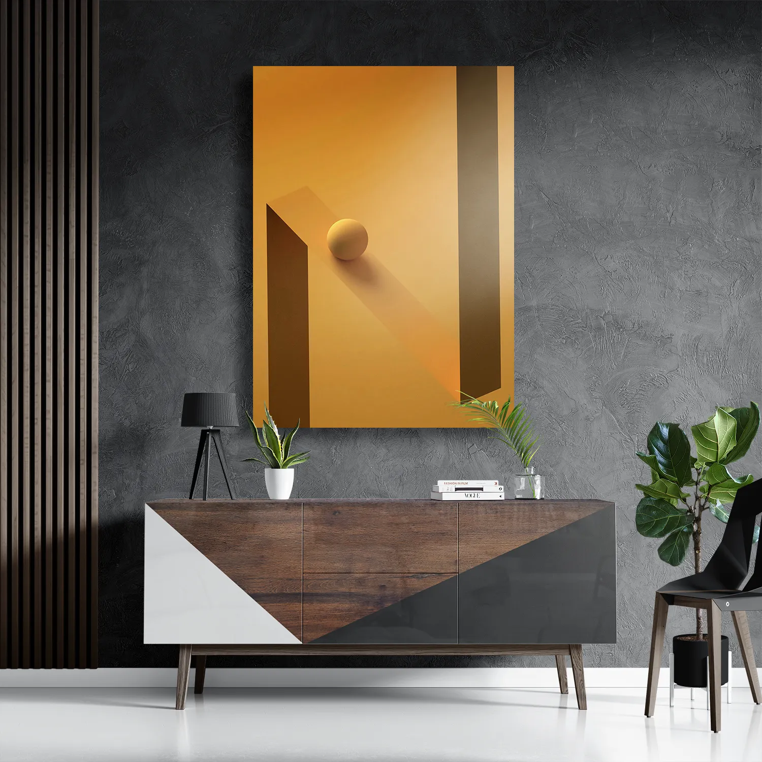 Schilderij Letter N Rechthoek Verticaal Template DB 50 70 Verticaal Abstract 18 3