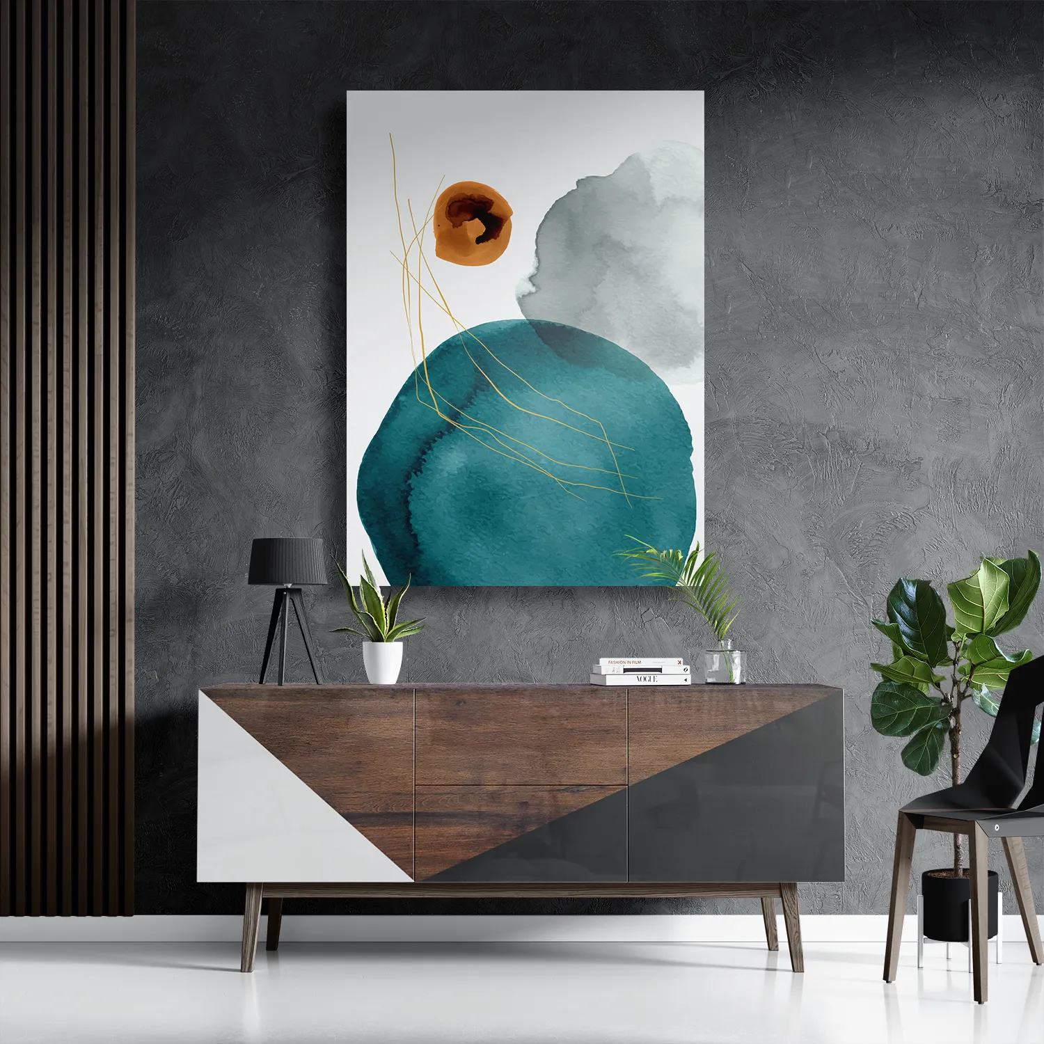 Schilderij Abstract Cirkels Multikleur 01 Rechthoek Verticaal Template DB 50 70 Verticaal Abstract 20 3