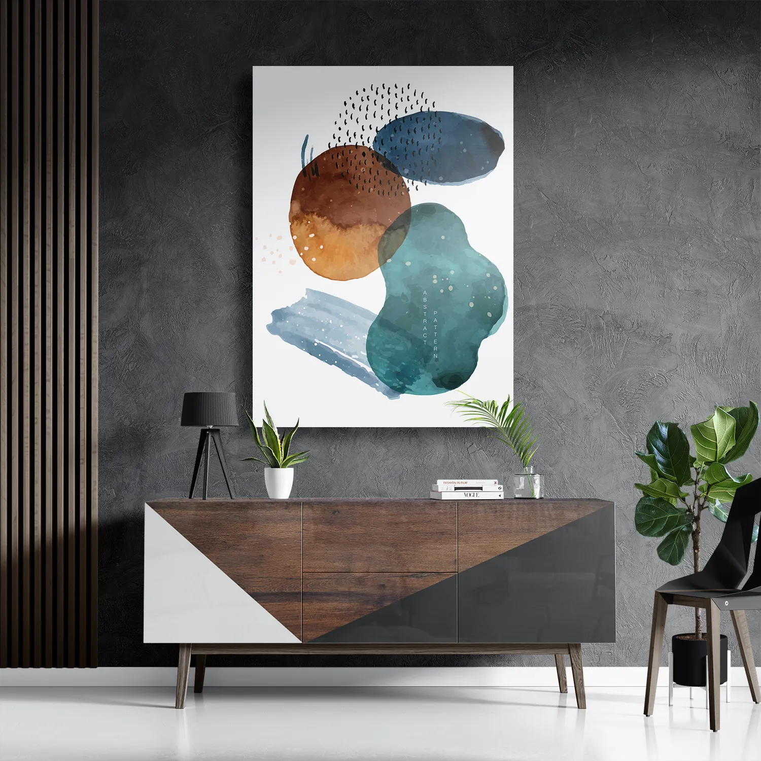 Schilderij Abstract Cirkels Multikleur 02 Rechthoek Verticaal Template DB 50 70 Verticaal Abstract 34 3
