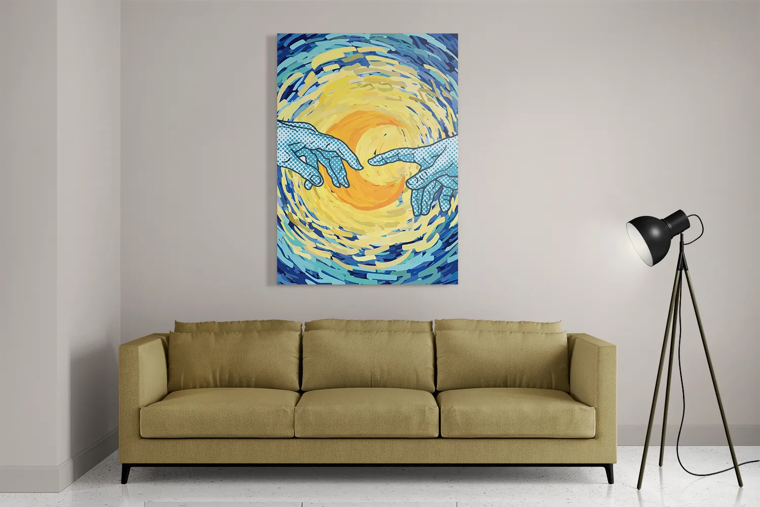 Schilderij De Slaapwandeling Naar De Maan Rechthoek Verticaal Template DB 50 70 Verticaal Abstract 35 2