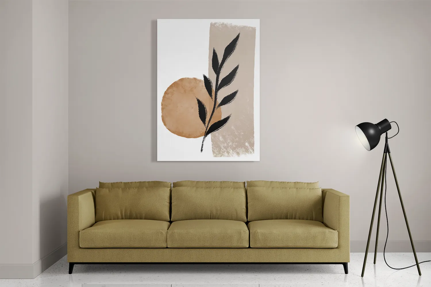 Schilderij Scandinavisch Patroon met Bloem 02 Rechthoek Verticaal Template DB 50 70 Verticaal Abstract 40 2