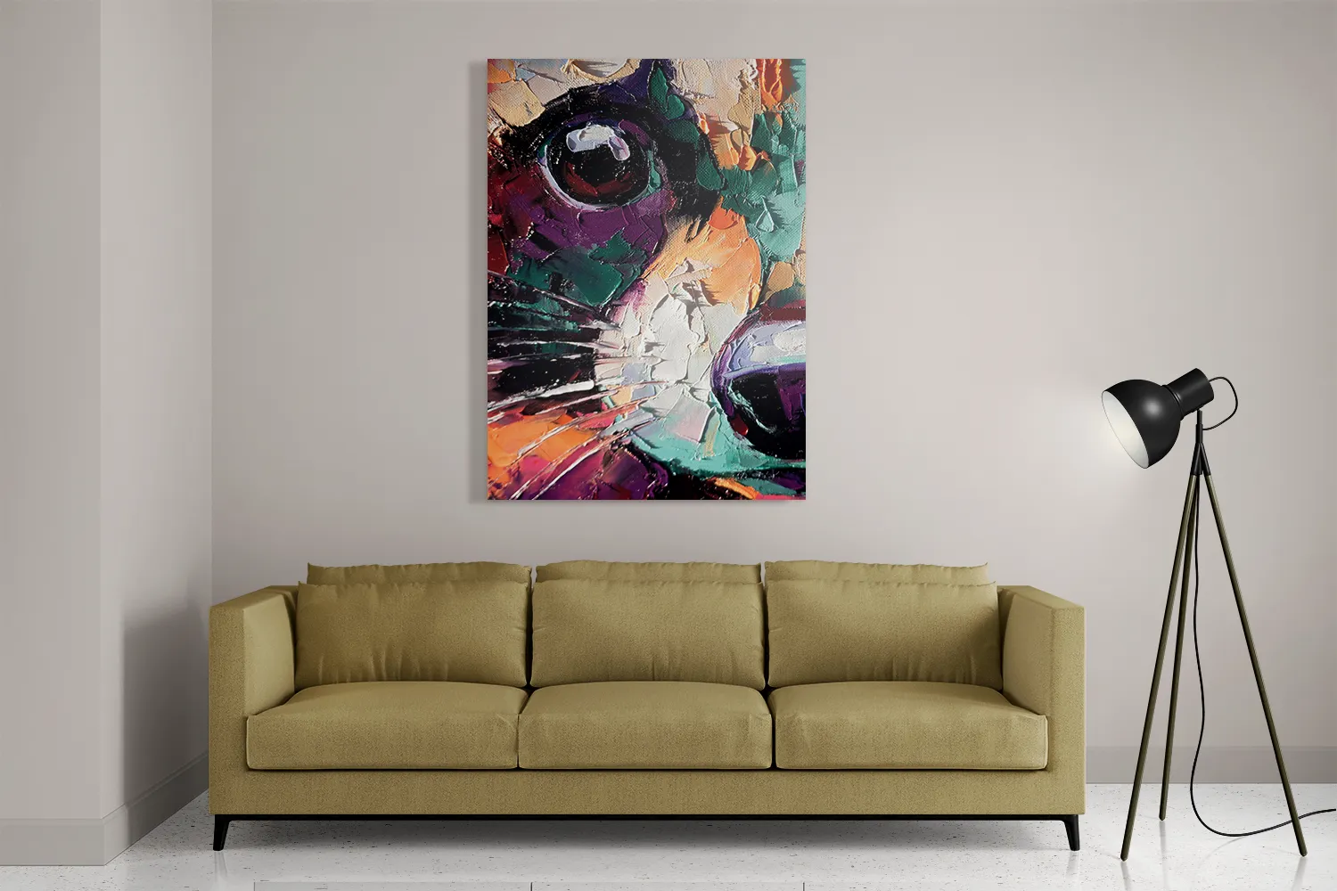 Template_DB_50-70_Verticaal_Abstract_42-2 Schilderij Geschilderde Dierenkop in Kleur Rechthoek Verticaal Template DB 50 70 Verticaal Abstract 42 2