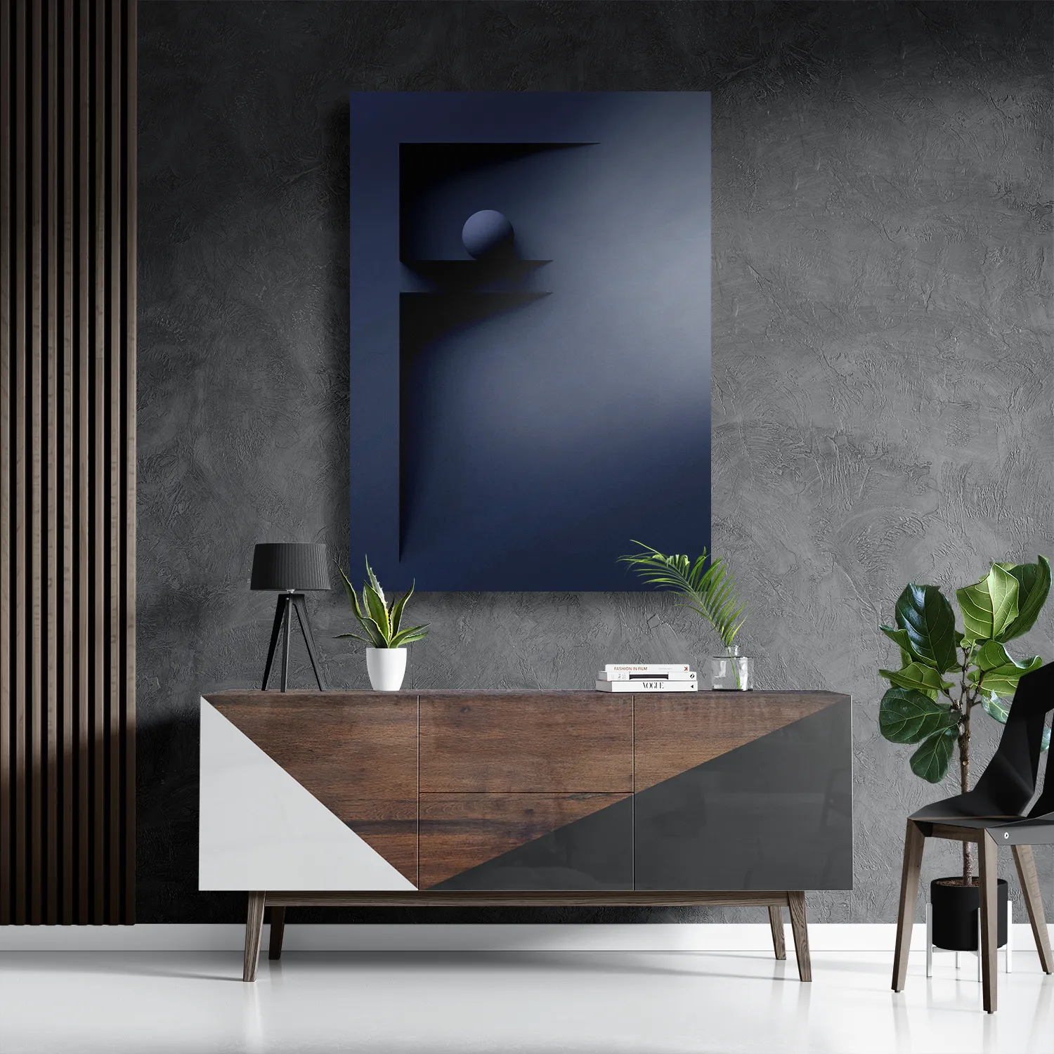 Schilderij Letter F Rechthoek Verticaal Template DB 50 70 Verticaal Abstract 46 3