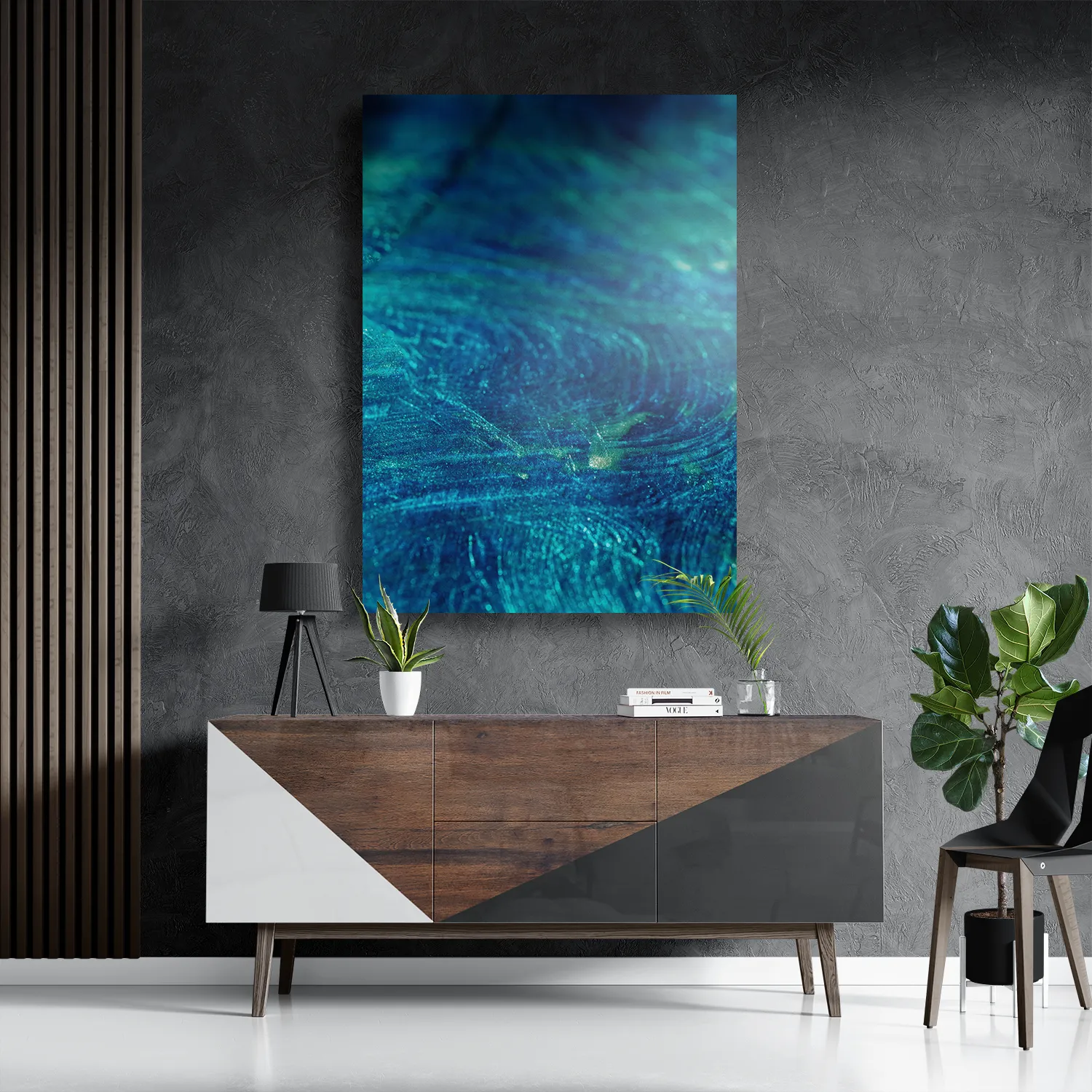 Schilderij Blue Ice Rechthoek Verticaal Template DB 50 70 Verticaal Abstract 54 3